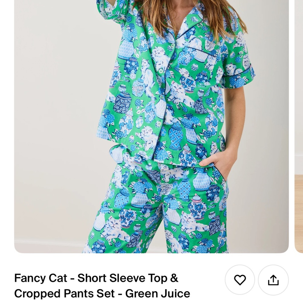 Printfresh Fancy Cat Pajama Set - NWT Small